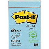 Post-it ポスト・イット　 再生紙ノート 653RP-B ブルー.ピンク.イエロー.